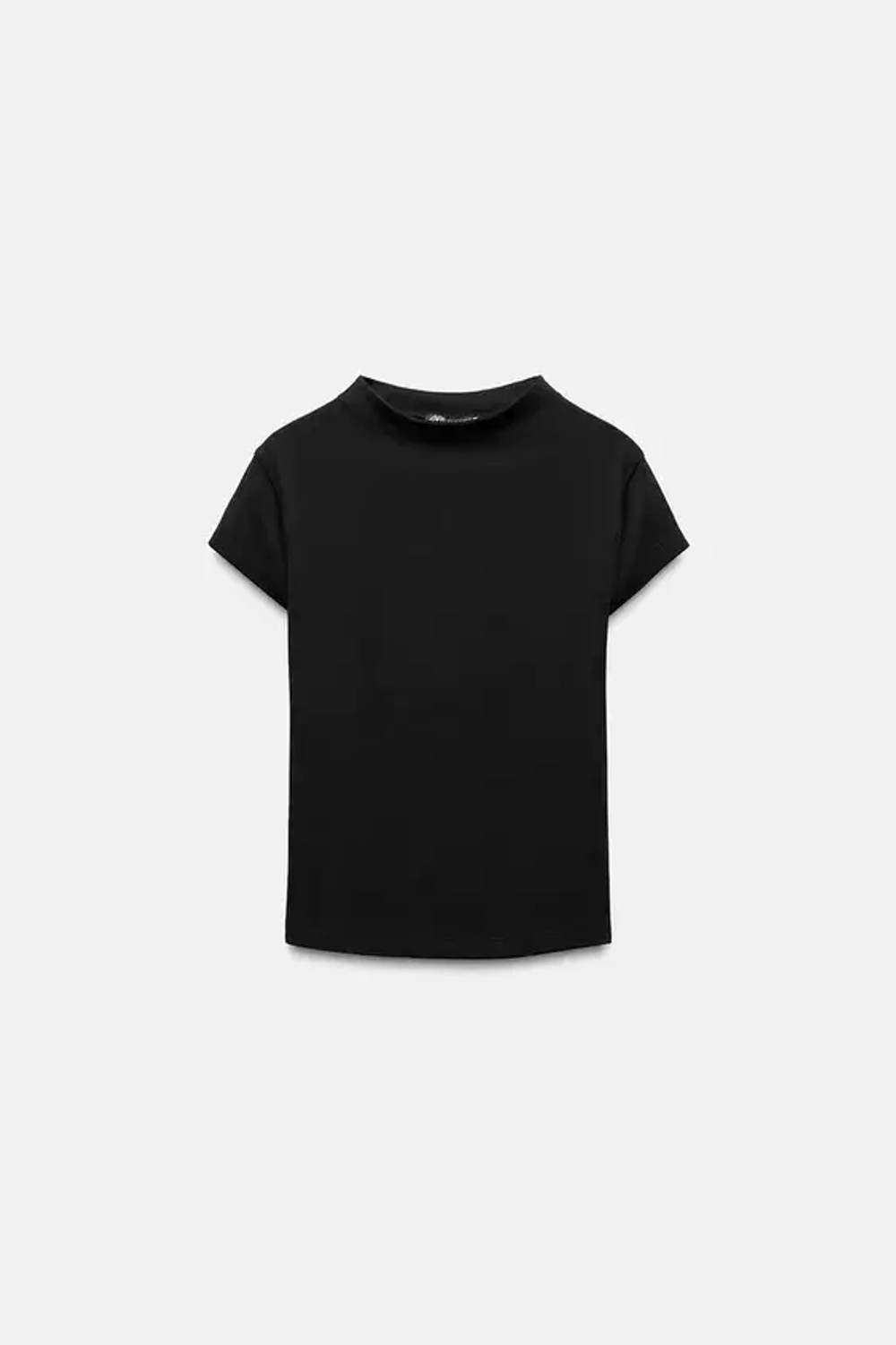 ZARA ТОП С ВЫСОКИМ ВОРОТНИКОМ, ЧЕРНЫЙ