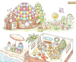 Wonderful houses in an imaginary world by Mona. Coloring book