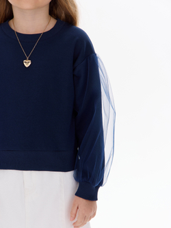 Нарядный свитшот с фатиновыми рукавами