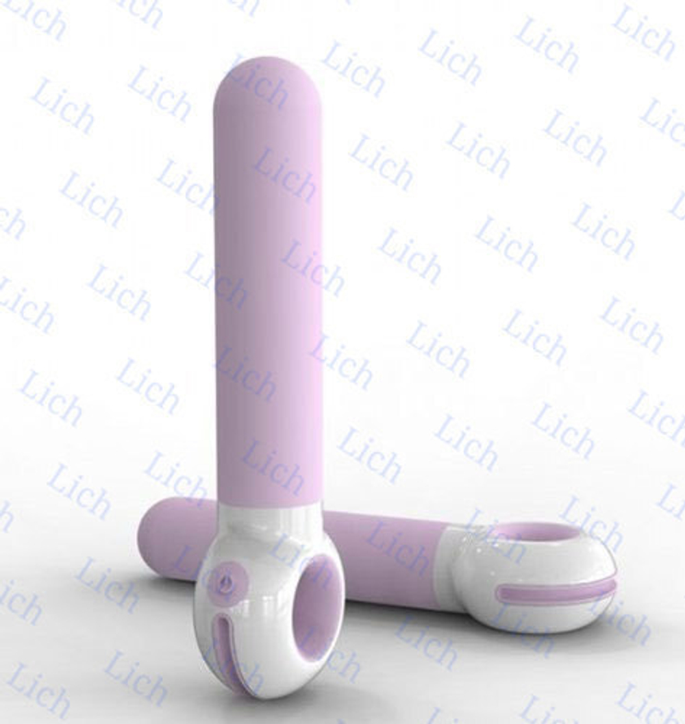 Бело-розовый вибромассажер с 7 режимами работы, 19,5 см