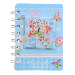 Блокнот детский Basir, формат А7, серия "Бабочка", с фигурным декором, переплет 7БЦ, 12*8.5 см, 60 листов, ассорти