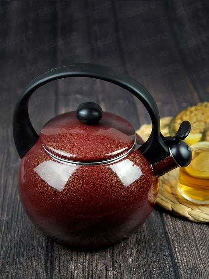 Чайник 2,2 л. эмалированный со свистком Kamille KM 1038C с черной бакелитовой ручкой