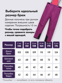 Горнолыжный костюм зимний для девочки бордового цвета 9436Bo