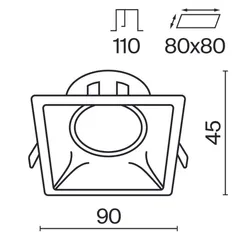 Встраиваемый светильник Точка / Dot 1*GU10 10 Вт Technical dl029-2-01w