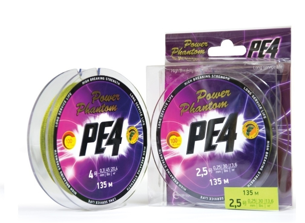 Плетеный шнур для рыбалки Power Phantom PE4