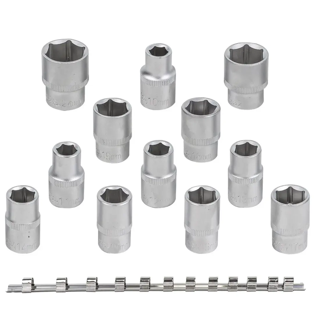 Набор головок 12пр. 1/2''6гр.(10-19,22,24мм), на планке RockForce##Rock FORCE RF-4121-5