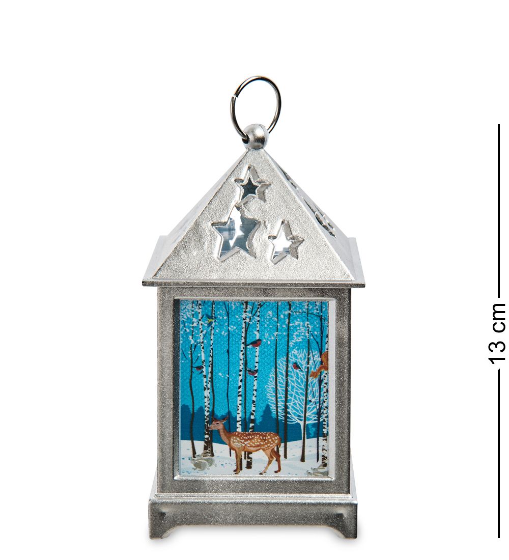 XM-837/3 Новогодний фонарь с подсветкой серебро