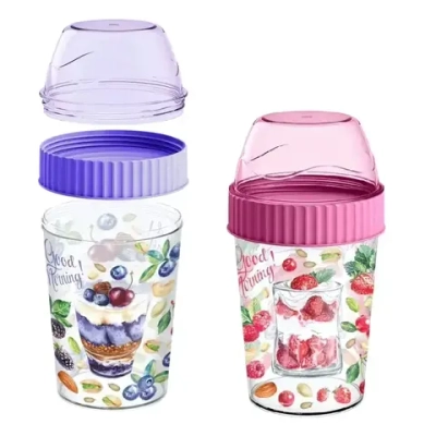 Контейнер для завтрака 440мл с декором, Ягоды микс
