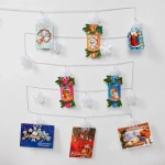 Гирлянда для дома 4,0 м 20 ламп LED с насадками СНЕЖИНКА Прищепка, прозрач.провод, Мультицвет