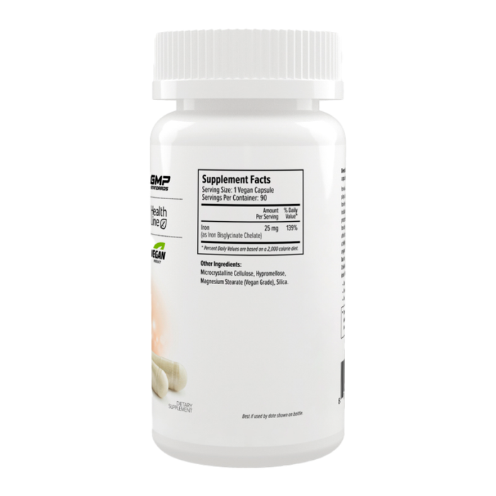 Железо бисглицинат, Iron 25 mg Bisglicinate, Maxler, 90 вегетарианских капсул 2
