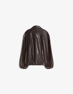 BERSHKA Куртка из искусственной кожи, коричневый