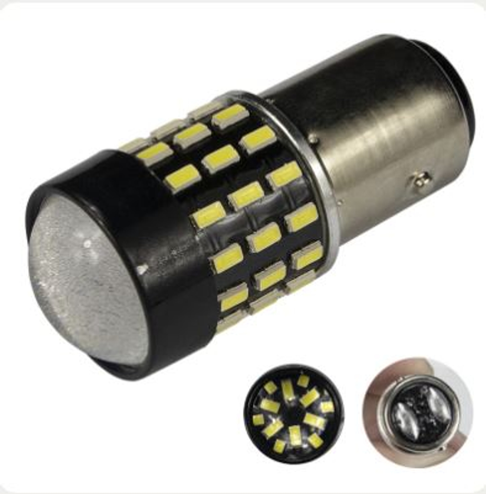 Светодиод 12V T25\5  100SMD 3014 WHITE LENS 6w (2конт) (кт2шт) #S4151
