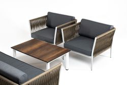 "Касабланка" лаунж-зона плетеная из роупа 5-местная, цвет серый