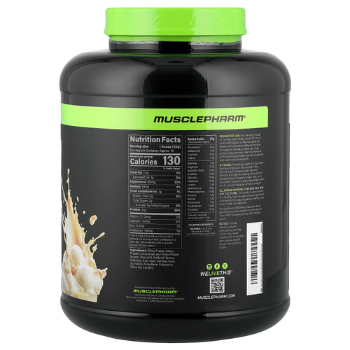 MusclePharm, Combat®, 100% сывороточный протеин в порошке, со вкусом ванильного мороженого, 2,24 кг (5 фунтов)