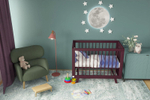 Кроватка детская Lillaland Lilla Aria с маятником Italian Plum