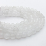 Кварц белый бусины, диаметр 4,4-4,6 мм, цена за 41-42 шт (1/2 нити)