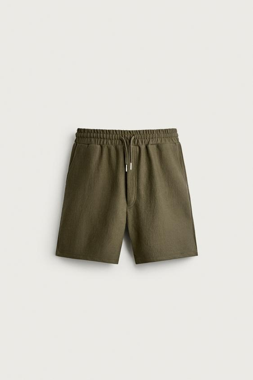 ZARA ШОРТЫ-ДЖОГГЕРЫ ИЗ РЕЛЬЕФНОЙ ТКАНИ, ХАКИ