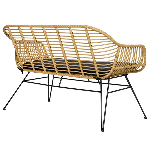 Кушетка Vetle Bent, 125х68 см, светлый ротанг