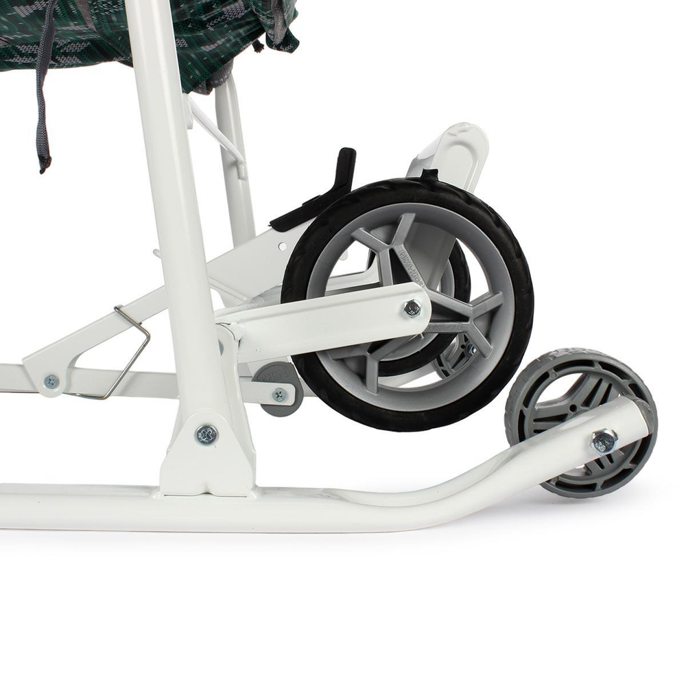 Санки-коляска "Наши Детки 3-1К" скандинавский зеленый