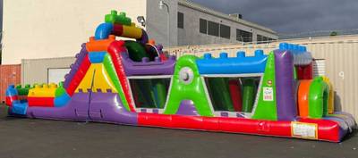 Надувная полоса препятствий для бизнеса «Конструктор», 15×3×4 м