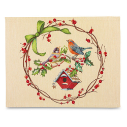 Набор салфеток 2шт 40х50см Mix&Match Home Зимний пир Скворечники бежевый