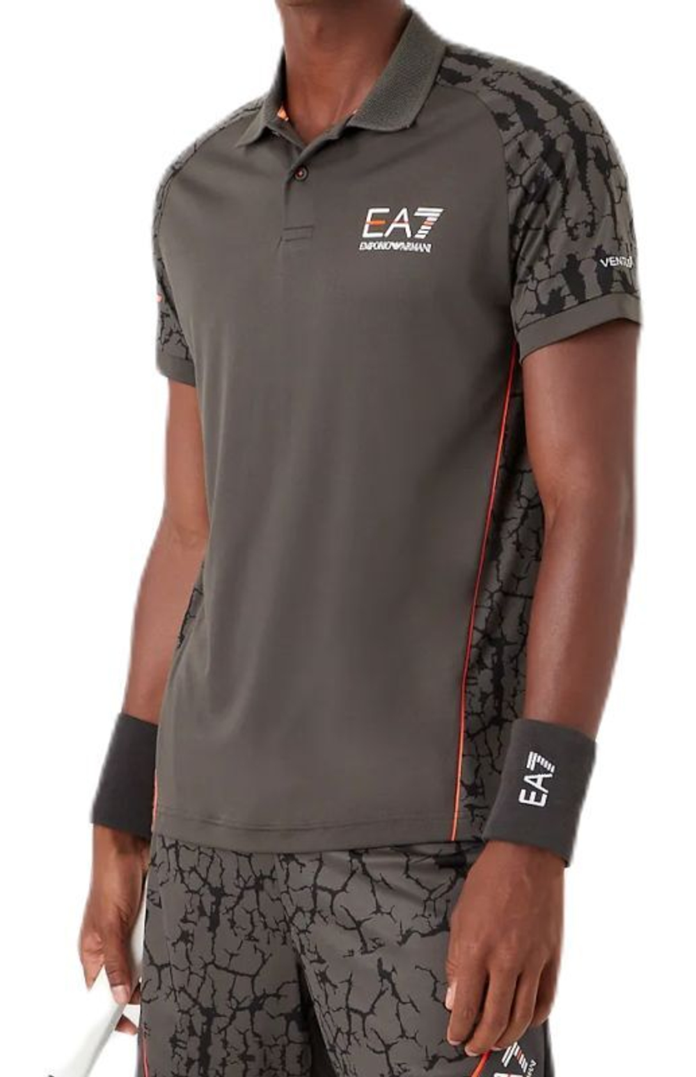 Мужское поло теннисное EA7 Man Jersey Polo Shirt - raven