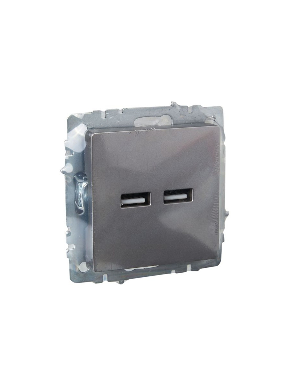 Розетка BRITE USB A+A 3.1А РЮ10-1-БрС механизм сталь IEK BR-U21-D31-K46
