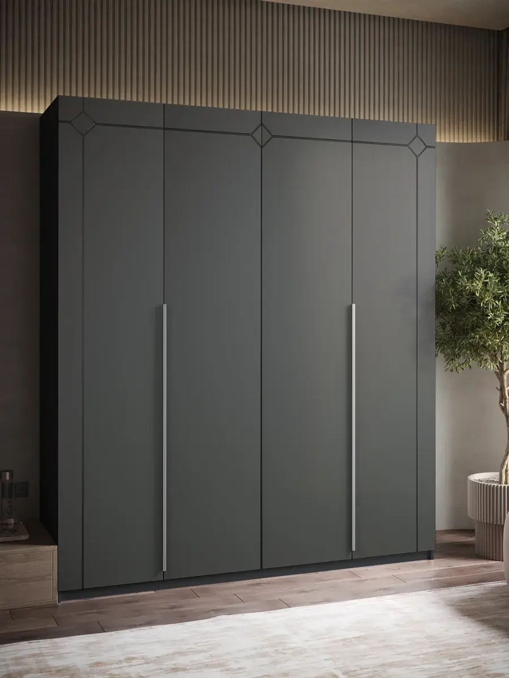 Шкаф распашной 200х50х230 четырёхдверный Mirage 19