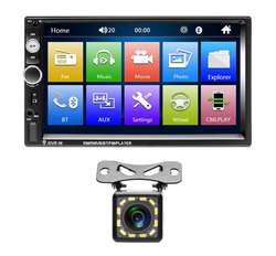 Автомагнитола сенсорная 7" 2DIN с камерой заднего вида (Bluetooth, USB, AUX, Mirror Link)