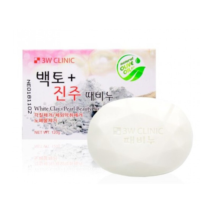 Мыло 3W Clinic White clay + Pearl Beauty Soap Белая Глина + Жемчуг 120 г