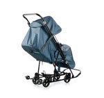 Санки Коляска Снежинка универсал 1 серо-зелёный лён.