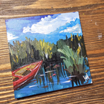 Магнит на холодильник с авторской росписью "В зарослях"