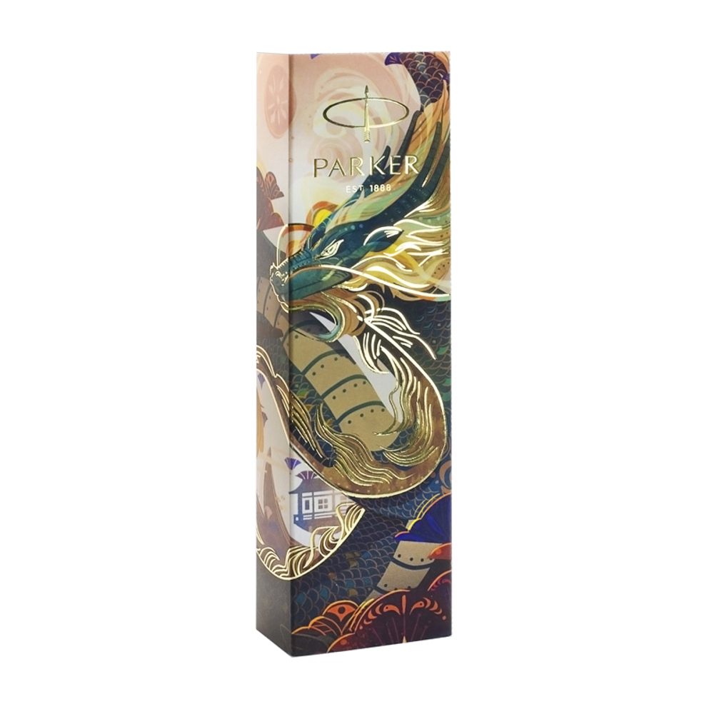 Шариковая ручка Parker Jotter Dragon Special Edition, цвет: St. Steel СT, стержень: Mblue в подарочной коробке