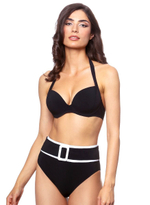 Раздельный купальник с контрастным поясом на трусиках (Размер: B/S) (Цвет: черный)