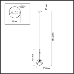 4789/1 LOFT ODL21 421 черный/золотой/прозрачный Подвес G9 1*40W STONO