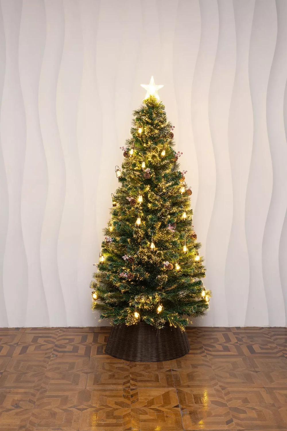 Оптоволоконная елка с LED лампочками Рождественские Огни 120 см., леска+пвх, контроллер (Т2301-120)