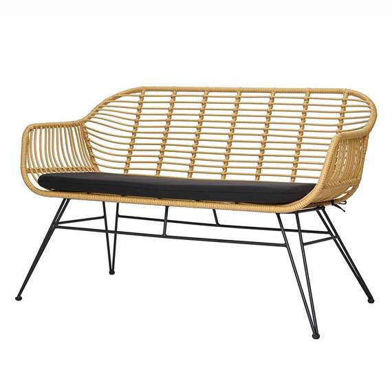 Кушетка Vetle Bent, 125х68 см, светлый ротанг