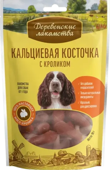 ДЕРЕВЕНСКИЕ ЛАКОМСТВА Кальциевая косточка с кроликом, 90 г