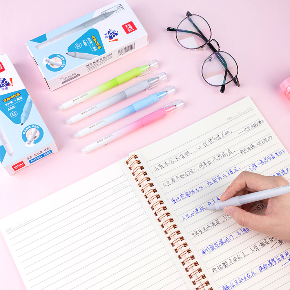 Ручка гелевая DELI " Smart Go" 0,5 мм, синяя, стирающиеся чернила