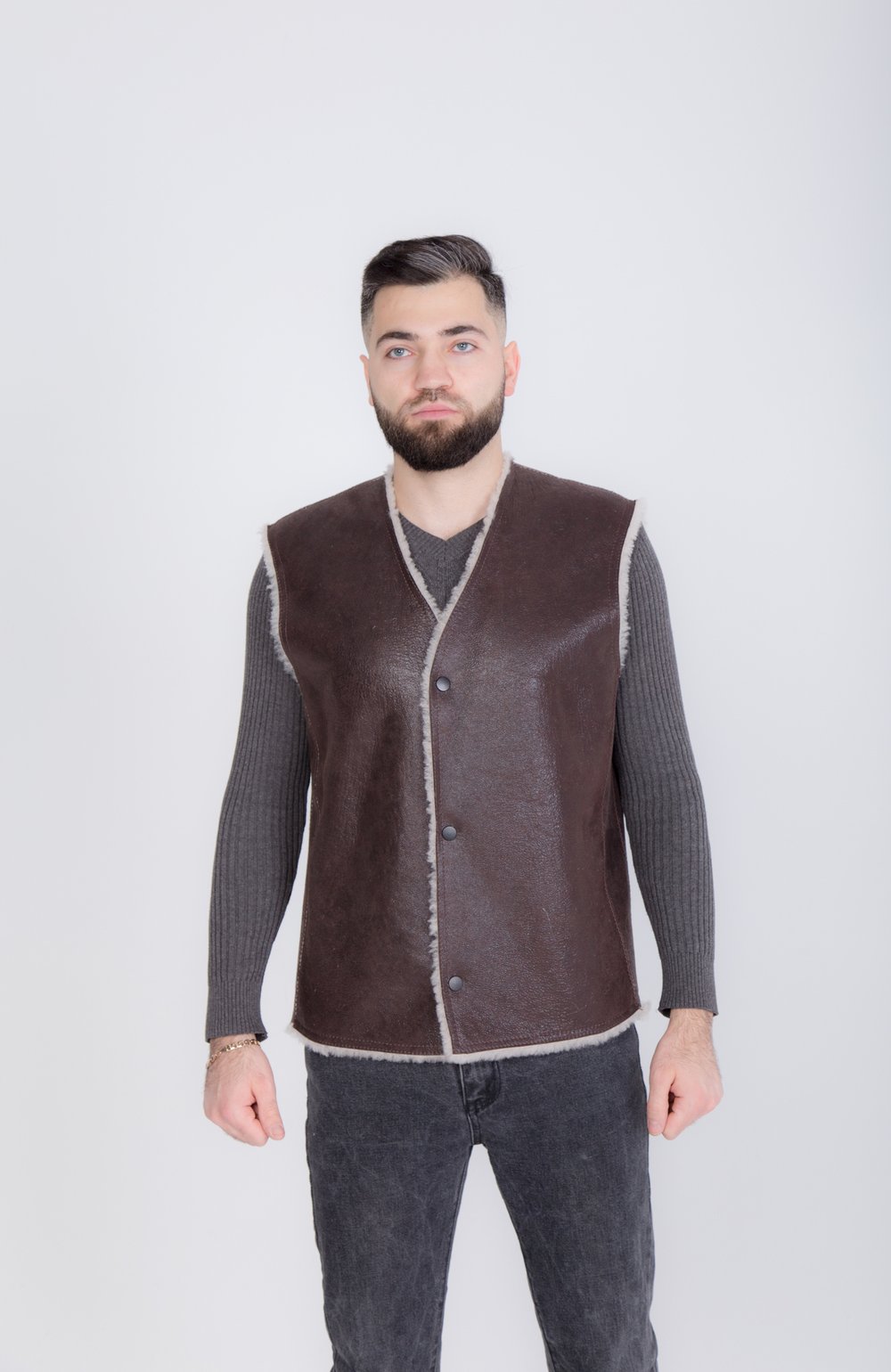 мужской жилет из овчины