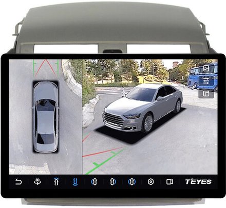 Магнитола для Toyota Corolla 150 2006-2013 (рамка тип 2) - Teyes CC3-2K-360 монитор 13" 2K QLED на Android 10, 6Гб+128Гб, CarPlay, 4G SIM-слот, 4 камеры в комплекте