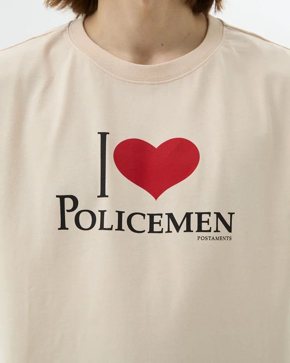 Футболка Postaments Policeman бежевая