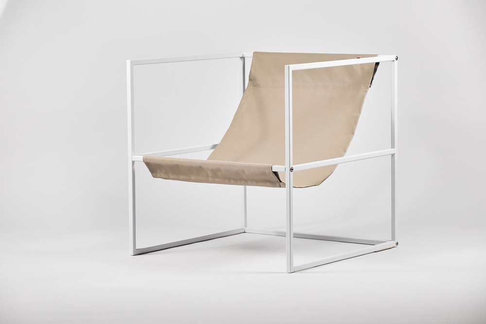 Уличное кресло TESS Outdoor Chair white / olive beige textile (Up!Flame)