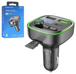Автомобильный FM-трансмиттер BOROFONE BC48 Bluetooth (черный) с поддержкой быстрой зарядки