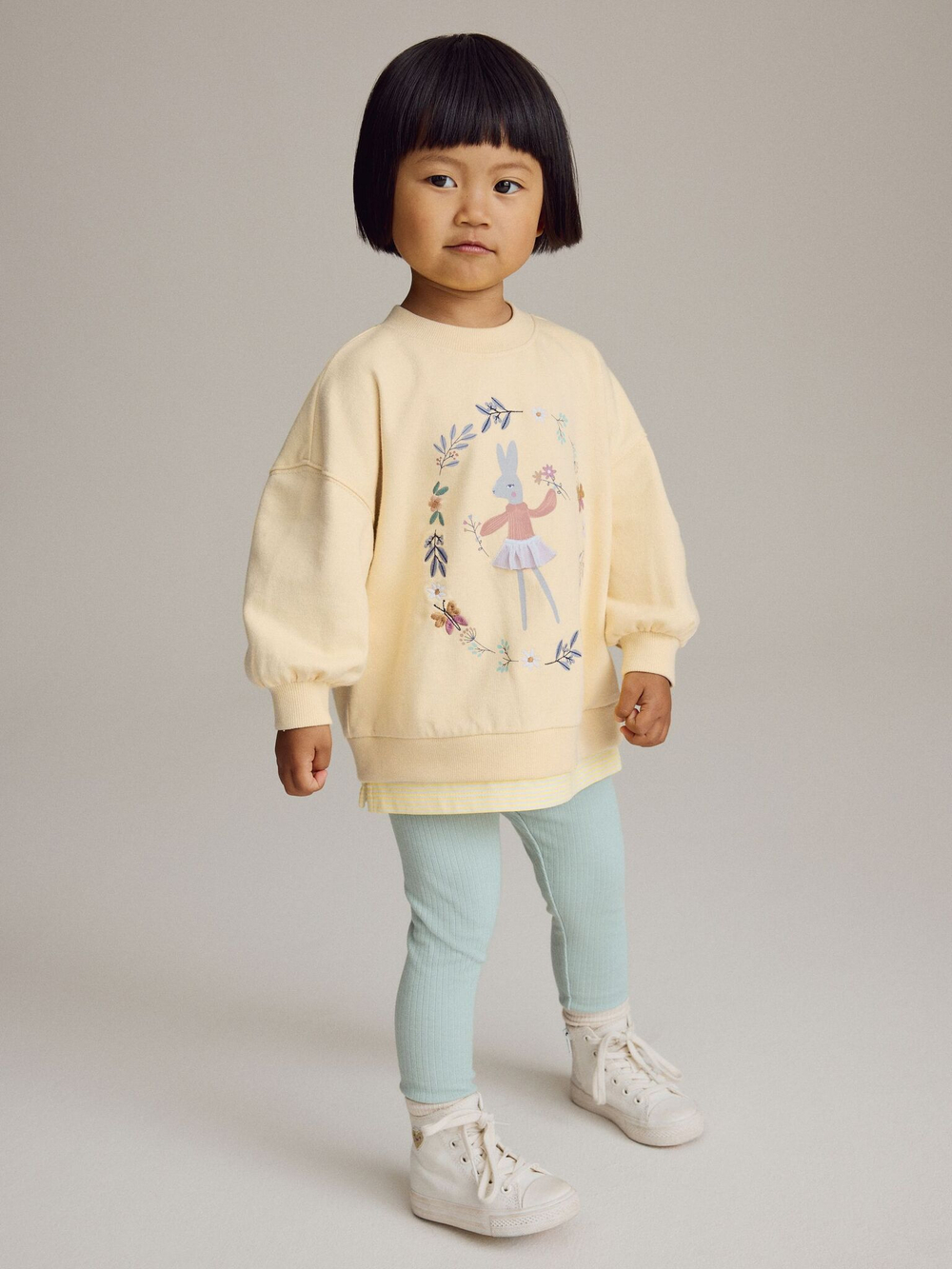 Толстовка и легинсы в комплекте для девочки Next E51-358, Светло-желтый, Мятный