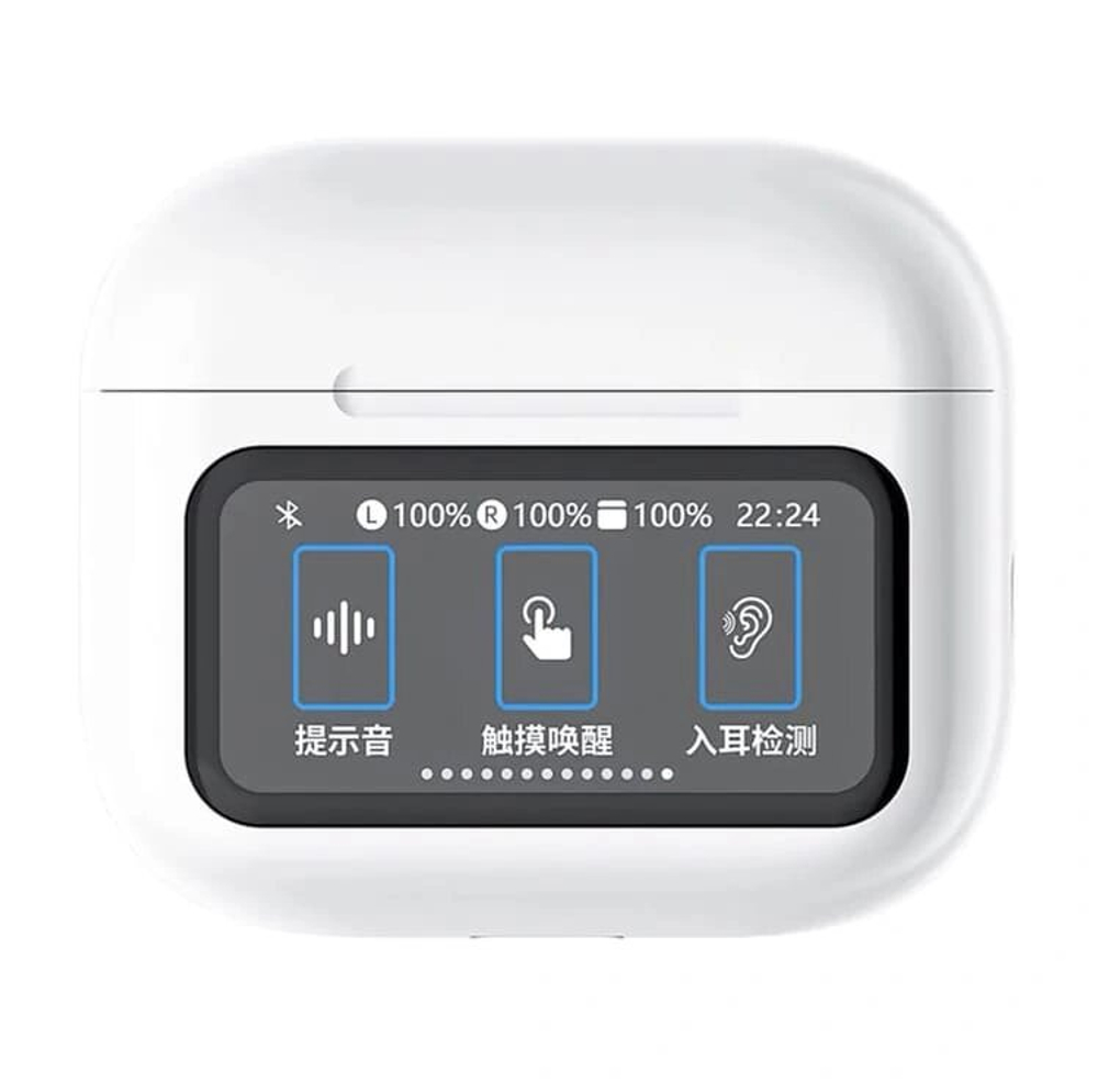 Беспроводные наушники Wiwu T23 TWS c сенсорным дисплеем, White