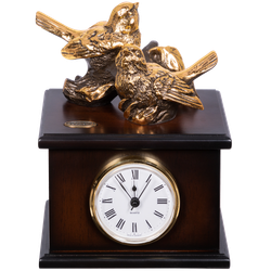 Часы Птички Терра Дуэт Орех Бронза