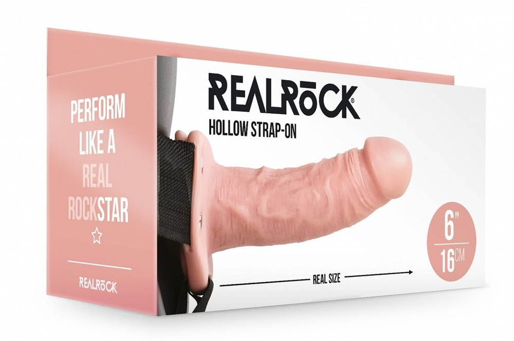 Телесный реалистичный страпон-фаллопротез - 18,5 см. (Цвет: телесный)