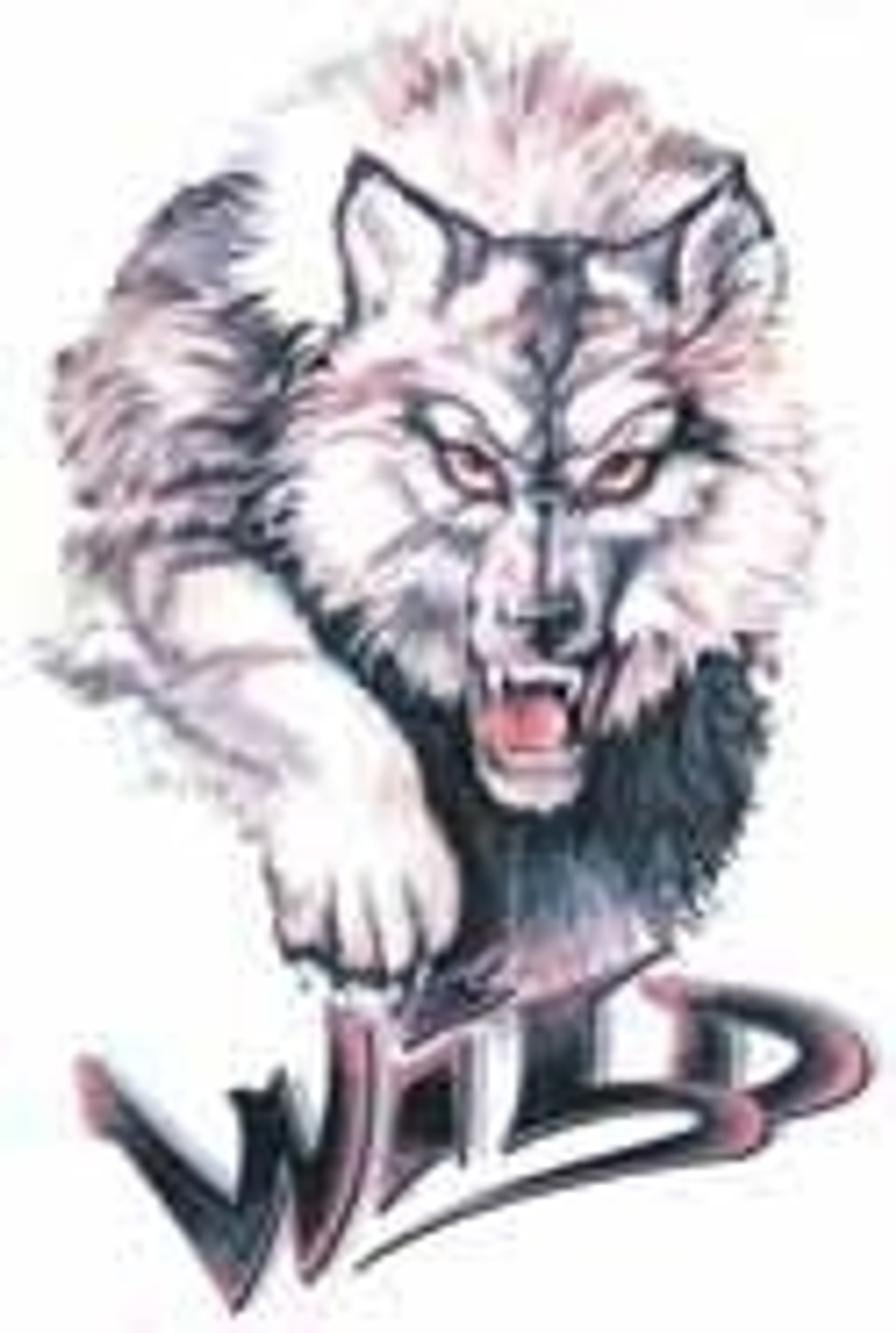Наклейка "Волк (Wild)" 16х11см полноцветная 03528