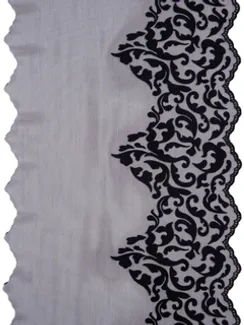 0117 Кружево эластичное 23 см, Италия, флок, черный 170